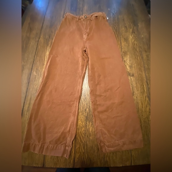 We The Free High Rise Wide Leg Retro Fit Brown Pants Size 26 C2 - Picture 1 of 7